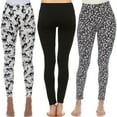 thumbnail image 5 of White Mark Women's Pack of 3 Printed Leggings, 5 of 12