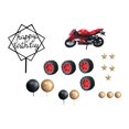 thumbnail image 2 of Adornos para tartas de cumpleaños para entusiastas de las carreras de motos, para hombres y niños. Estilo A, 2 of 9
