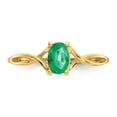 thumbnail image 5 of 14K Yellow Gold Ring Band with Stones (05) May Emerald Oval Green, Size 5, 5 of 5