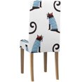 thumbnail image 4 of Funda protectora ABPHQTO para silla con dibujos animados de gato estilo francés juego de 6, 4 of 4