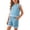 Blue, variant on Girls Summer Outfit Sets 2 Piece, Short Sleeve School Casual Tops and Shorts Set Hot Pink Size 14-16
