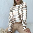 thumbnail image 4 of BLVB Women's Fall Spring Tunic Tops Striped Round Neck Long Sleeve T-Shirts Casual Loose Ladies Going out Blouse, 4 of 6