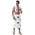 thumbnail image 7 of Colevkie Men's 2 Pcs Cats Theme Shower Skirt & Bath Towel Set Soft and Absorbent Bath Wrap Set Polyester Quick Drying for Home Spa Sauna Beach, 7 of 7