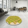thumbnail image 4 of Ahgly Tapis d'Intérieur Lavable en Machine Carré Caramel Brun, 3 Pieds Carré, 4 of 7