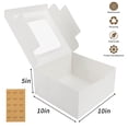 thumbnail image 2 of Cajas para tartas Moretoes, 24 unidades, 25 x 25 x 13 cm, color blanco con ventana de cartón, 2 of 7