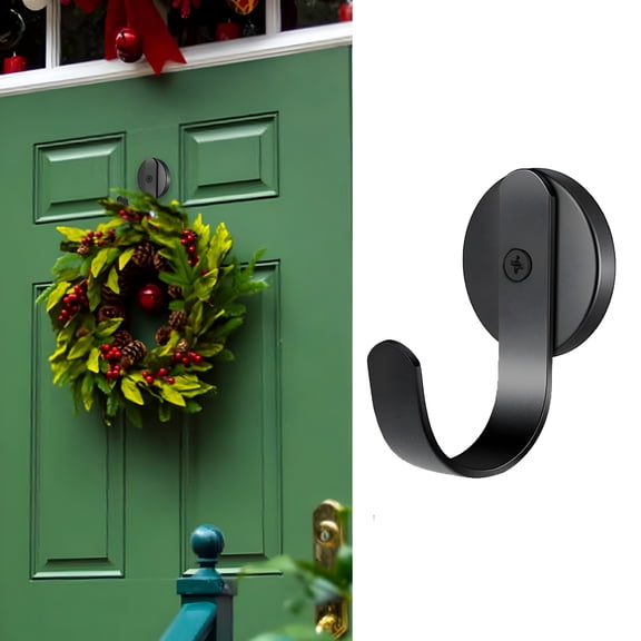 ZHZFKQ Magnetic Wreath Hanger,Strong Magnet Wreath Holder,Heavy Duty Wreath Hanger Hook for Metal Front Door for Christmas Decorations,1 Pack,1.7X1.8"