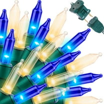 LAMPHOME Blue Clear Christmas String Lights, 100 ct 20FT Incandescent Mini Fairy Lights Set, UL Certified Green Wire Lights for Indoor Outdoor Halloween Holiday Home Xmas Tree Patio Décor