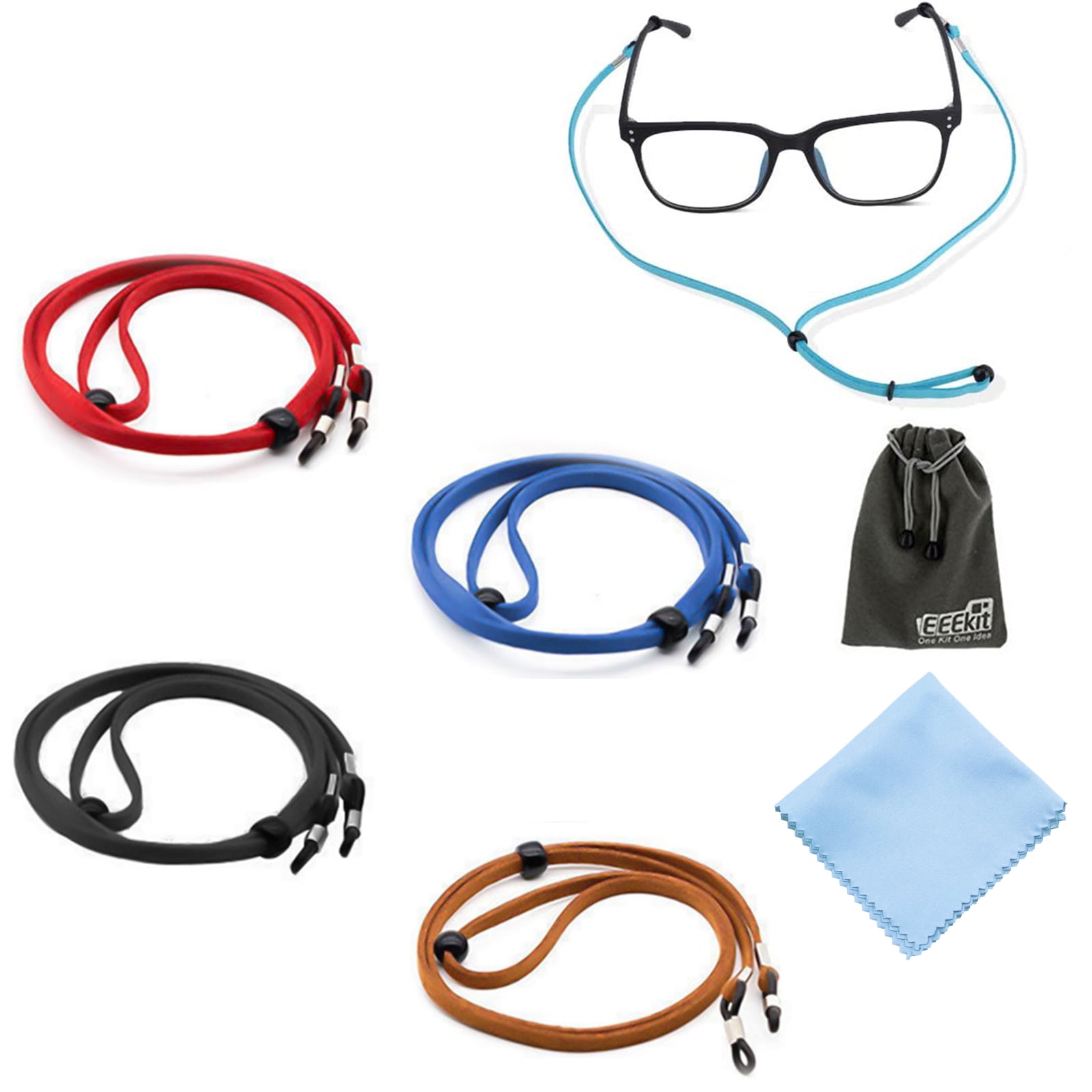 4 X Spec Brown Eyeglass Cord For Glasses Eyeglasses Chain Lanyard Neck Cords