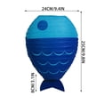 thumbnail image 4 of Fish Shaped Paper Light, Foldable Hanging Decoration for Indoor Outdoor Party, Two-Tone Gradient Print, Reusable Summer Festival Beach Theme Decor, 4 of 6
