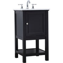 Elegant Decor Metropolis 19" Single Marble Top Bathroom Vanity in Black