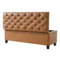thumbnail image 5 of FFZ Brown PU Ottoman Bench With Storage Rubber Wood Legs 300lbs Capacity, 5 of 6
