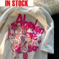 thumbnail image 4 of Camisetas Kawaii de Anime para mujer, camisetas gráficas Harajuku, ropa de calle, camisetas Y2k de manga corta a la moda, camiseta de gran tamaño, 4 of 5