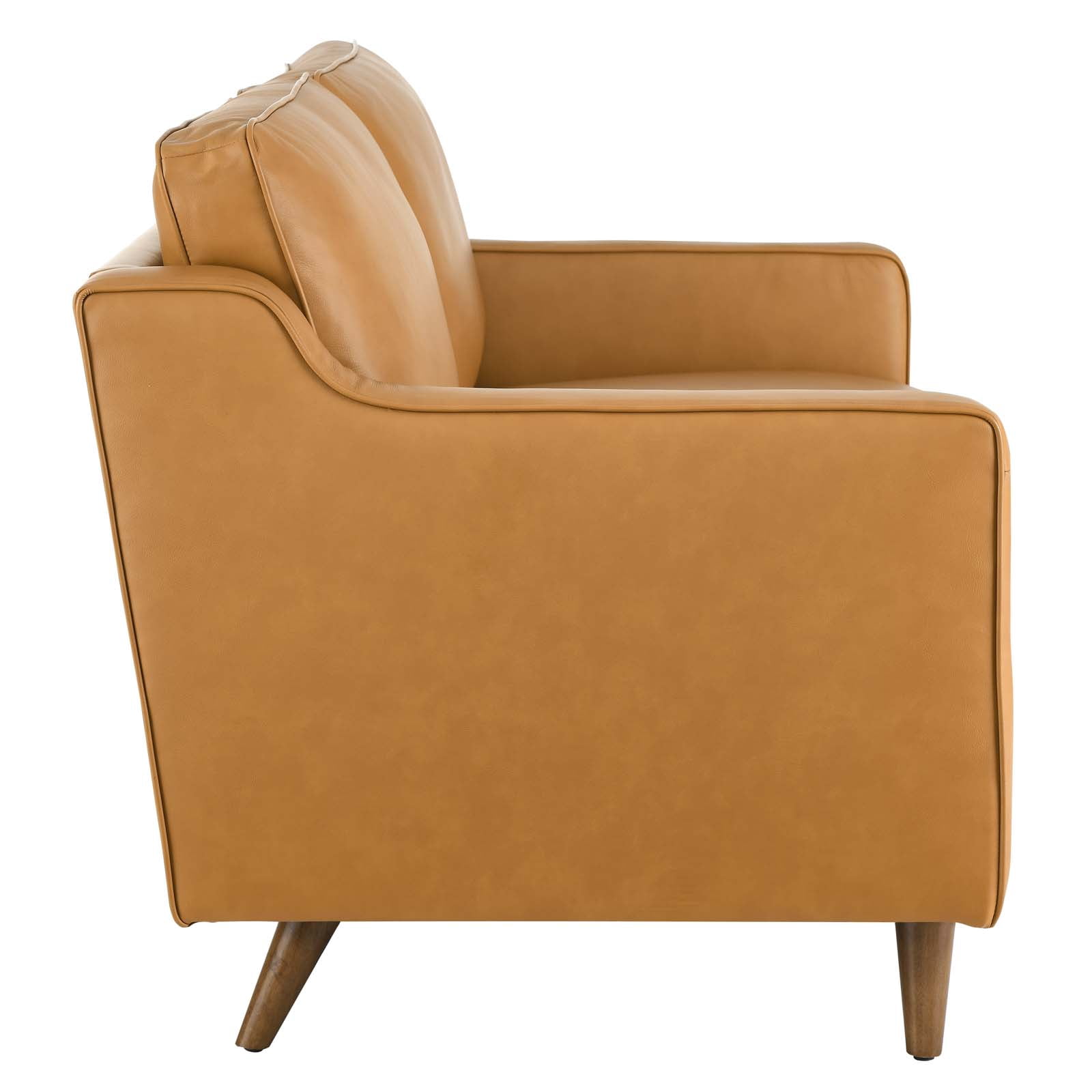 Modway Impart Genuine Leather Loveseat in Tan