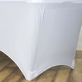thumbnail image 3 of BalsaCircle 4 Feet Rectangular Spandex Fitted Elastic Stretchable Tablecloth Ivory, 3 of 6