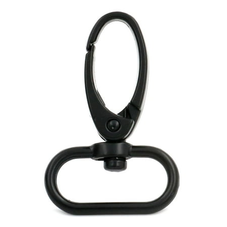 

Fenggtonqii 1 Swivel Trigger Lever Push Gate Snap Hook Lobster Claw Clasp Spring Loaded Clip Oval Ring Ended Black M-Size - Pack of 10