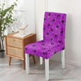 thumbnail image 3 of Halloween Spider Web Chair Covers for Dining Room Set Of 4, Purple Stretch Dining Chair Cover 4 Pieces, Washable Kitchen Parsons Chair Slipcovers 4 Pack, Removable Seat Protector for Home and Party, 3 of 6