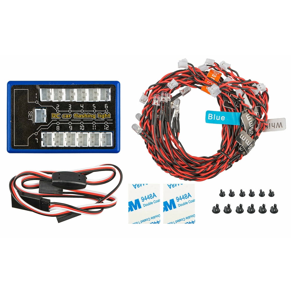 Details about   12 LED Flashing Light Headlight Taillight Lamp Set For 1:10 RC Car Truck Crawler