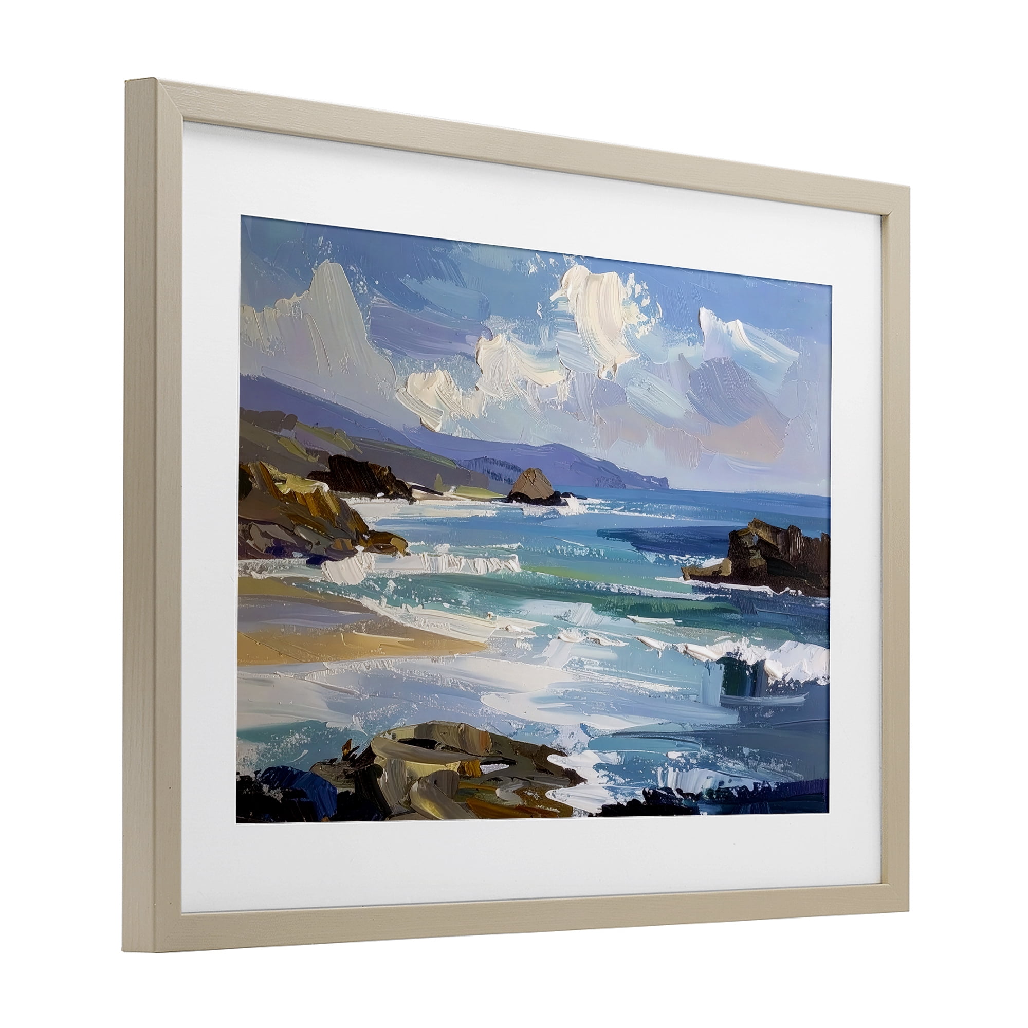 Stupell Industries From Sky To Sea Birch Framed Print Under Glass, design by Alonza Saunders