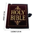 thumbnail image 3 of Qaailabf Miniature Velvet Cover Bible Flip Book Keychain Pendant - Pocket Size Page Turning Book with Flocking Cover - Mini Bible Collectible for Scene Layout Decoration - Unique Literary Gift, 3 of 6
