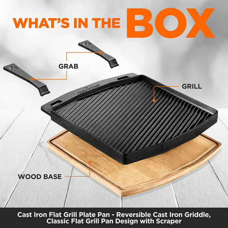 Two-in-One Grilling Pans : Ooni Dual-Sided Grizzler Plate
