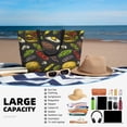 thumbnail image 4 of Large Beach Bags Water-resistant Sandproof - Cute Hamburger Beef Vegetables Cute Beach Tote Bags for Women with Zipper, 4 of 6