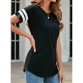 thumbnail image 6 of YouLoveIt Women's Color Block Short Sleeve T Shirt Summer Short Sleeve Tops for Women Round Neck Tunic Tops Casual Tee Tunic Tops Crew Neck Colorblock Shirt, 6 of 7
