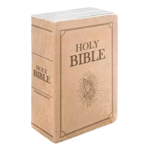 Bible Pillow，The Holy Bible Pillow Plush - Book Shape，That Opens Christian Holy Bible Stuff Religious Party Favors Gifts (Beige)
