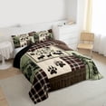 thumbnail image 3 of Homewish Rustic Deer Elk Bedding Comforter Set for Adult, Farmhouse Cabin Twin Comforter Sets, Vintage Brown Green Buffalo Reversible Bedding Set, Ultra Soft Bedroom Decor, 2 Pieces, 3 of 8
