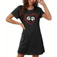 thumbnail image 5 of Chemise de Nuit Grande Taille pour Femmes, Col Rond à Manches Courtes avec Imprimé sur la Poitrine, Robe de Pyjama Décontractée Douce pour Dormir, Se Détendre à la Maison, 5 of 5