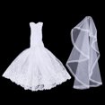 thumbnail image 3 of Vestido de muñeca de niña Sunnimix Hecho Fiesta de Noche Larga para 1/3 Dolls 60 cm Color blanco, 3 of 8