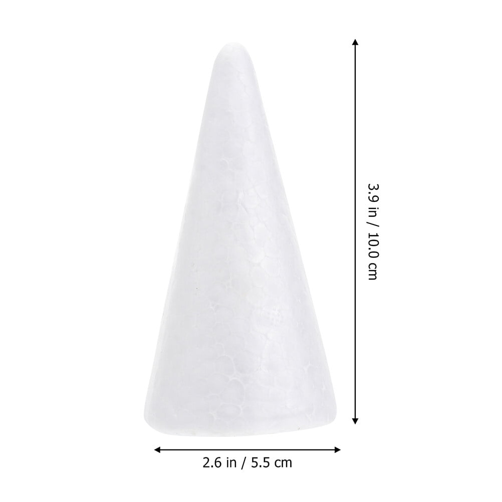 24 Pcs Cone White Craft Foam Cones for Crafting Crafts Child Conical