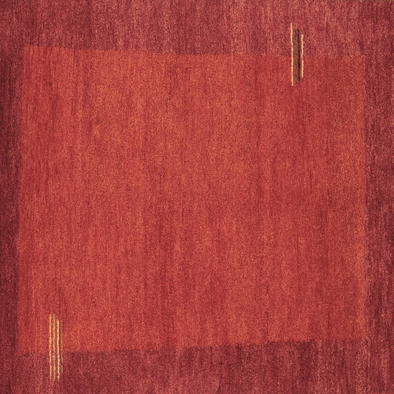 Ahgly Company Indoor Square Abstract Brown Contemporary Area Rugs, 5' Square