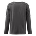 thumbnail image 5 of ICHUANYI Liquidación Mujeres Casual Cuello Redondo Encaje Ahueca Hacia Fuera Jersey De Manga Larga Blusa Adelgazante Camiseta Tops ICHUANYI WER2023082204075, 5 of 5