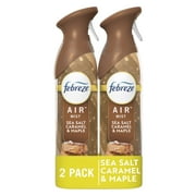 Febreze Air Mist, Odor-Fighting Air Freshener, Sea Salt Caramel & Maple, 8.8oz Aerosol, Pack of 2