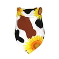 thumbnail image 3 of Bingfone Cow Print Sunflower-Washable Dog Scarf Triangle Adjustable Puppy Bandana Bib Handkerchief For Medium Large Dog Cat, 3 of 9