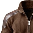 thumbnail image 6 of Uikmnh Men's Sweatshirts, Retro Casual Stand Collar Zip Up Heavyweight Knit Jacquard Pullover Sweater for Autumn Winter Wear,XL, 6 of 7