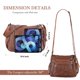 thumbnail image 3 of ELDA - Monederos para mujer, de piel sintética suave, para mujer, con múltiples bolsillos, Marrón, M, 3 of 5
