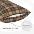 thumbnail image 3 of Balery khaki coffee plaid Bedding Queen Pillow Cases - Envelope Closure - Soft Brushed Microfiber Fabric - Shrinkage and Fade Resistant Pillow Cases-16"x24", 3 of 6