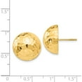 thumbnail image 4 of 14K Yellow Gold Hammered Half Ball Post Earrings (17 X 17) Made In Puerto Rico e930, 4 of 5