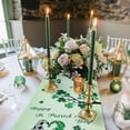 thumbnail image 3 of Table Runner 48 Inches Long for Kitchen Dining, St. Patrick's Day Dresser Scarf Farmhouse, Dining Table Decorations for Wedding/Parties, Green Ombre Lucky Tree Gnomes 13 x 48 In, 3 of 9