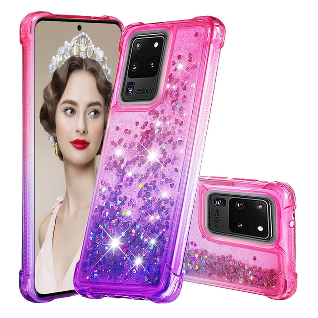 Funda para Samsung Galaxy S20 Ultra 5G Transparente con Brillos Carcasa Protectora Antigolpes con Glitter Brillante