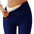 thumbnail image 2 of Black&Friday Deals 2024 VEKDONE Thickened Plush Leggings for Women Solid Color High Waisted Stretchy Pant Slim Warm Long Pants Trendy Tummy Control Yoga Tights Navy L, 2 of 7