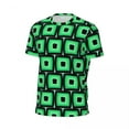 thumbnail image 5 of T Shirt For Men Retro Mod Print Male Green Squares Streetwear Sportswear T-Shirts Breathable Summer, 5 of 7