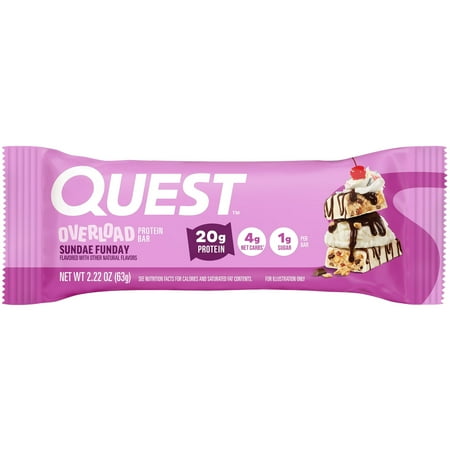 Quest Overload Protein Bar, Sunday Funday, 20g Protein, Gluten Free, 1 Count