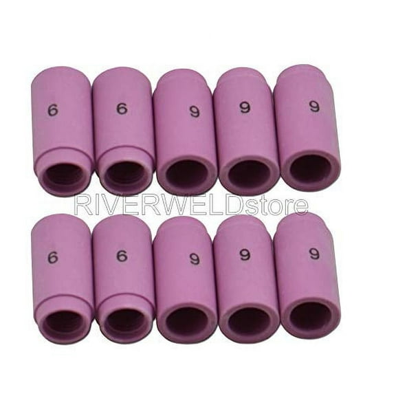 RIVERWELD TIG Alumina Nozzle Ceramic Cups 13N10#6 3/8" Orifice Fit PTA SR DB WP 9 20 25 TIG Welding Torch Accessories 10pk