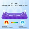 thumbnail image 2 of Ergonomic Gel Seat Cushion for Long Sitting, Tailbone and Coccyx Pain Relief, Office Chair Comfort, Wheelchair Pad, Back Support, Comfort Cushions (Light Purple), 2 of 5
