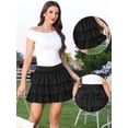 thumbnail image 2 of DARING DIVA Women's Summer Elastic Ruffle Hem Pleated Flowy X-Small Black, 2 of 6