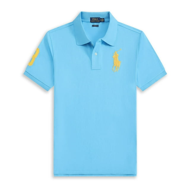 Short Sleeve Polo Shirt Men's Loose Plus Size Lapel Solid Color Cotton Embroidered Shirt