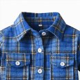 thumbnail image 5 of YIWULA Toddler Long Sleeve Plaid Jacket Baby Boys Girls Button Down Flannel Thick Shirt Fall Winter Coat for Kid(4-5 Years,Blue), 5 of 5