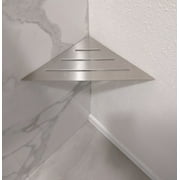 SereneDrains Stainless Steel Triangle Triangular Bathroom Shower Shelf - 12" - Brushed Nickel